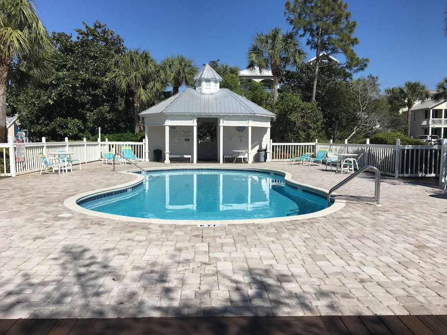 Community pool. Recently renovated with pavers and fresh paint.