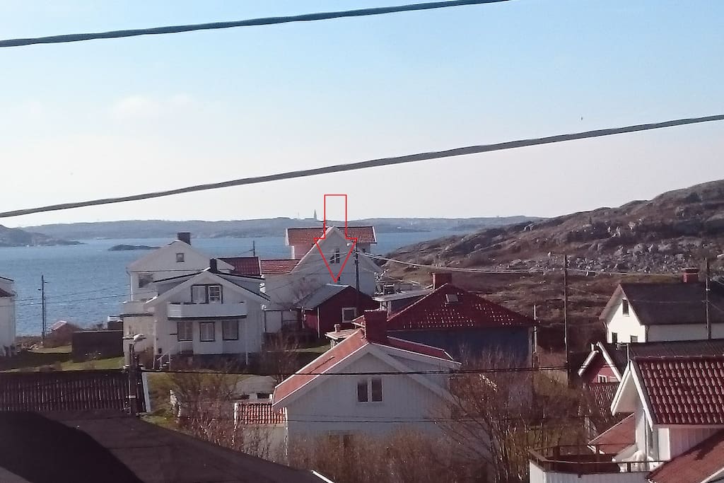 Little Red Cottage located inbetween traditional fishing houses.