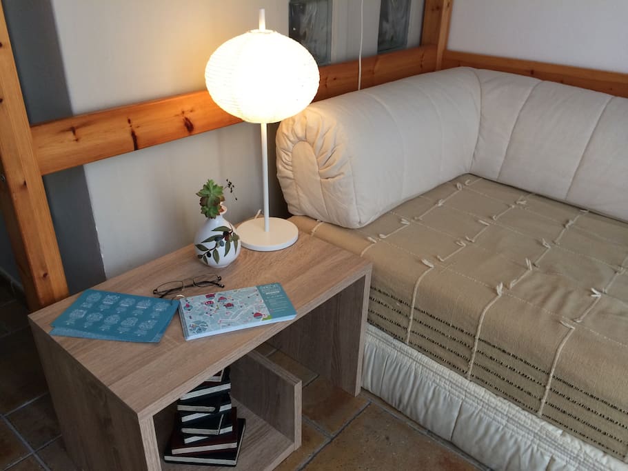 NEW! The small table by the sofa.