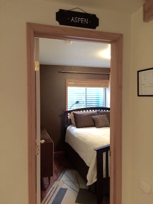 Although this is a basement, there's plenty of natural light. The Aspen room is spacious and very comfortable.
