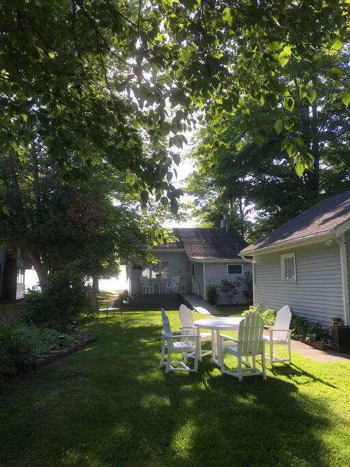 View of yard on arrival!