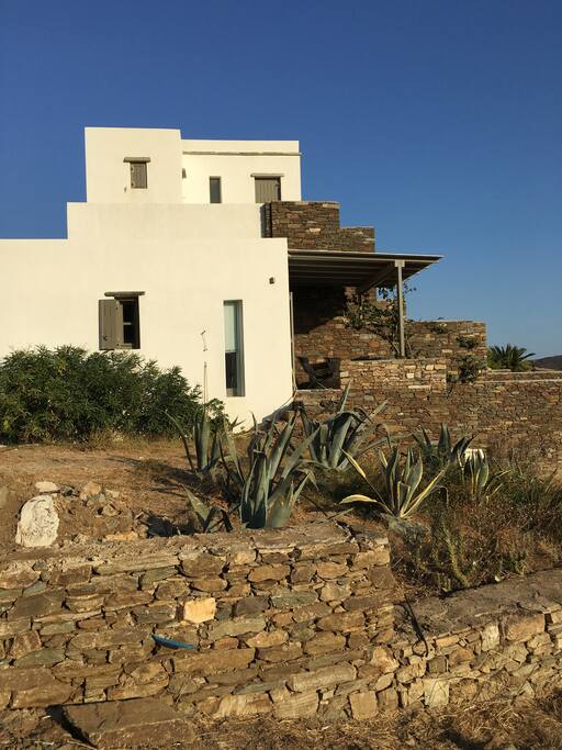 Views from the West and "Athanatos" gardens - The veranda of the studio and the Pergola