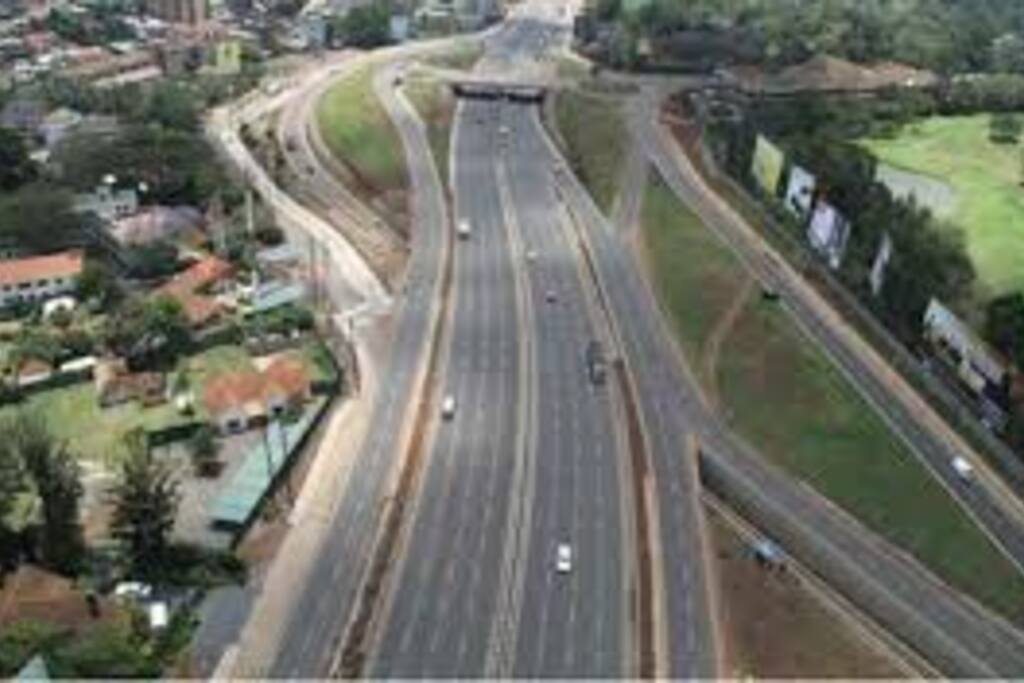Thika superhighway is 5 mins drive away.