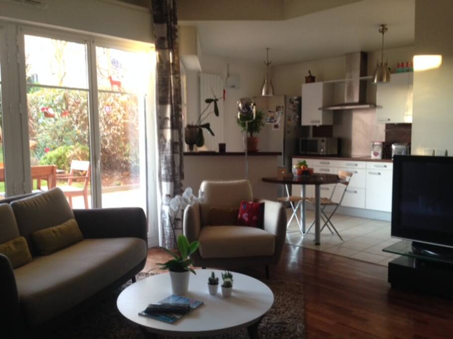 Living room and kitchen