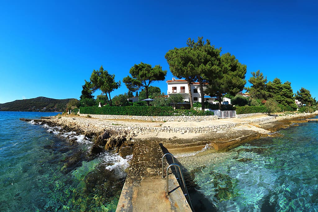 Panoramic view of the house from the beach in front...