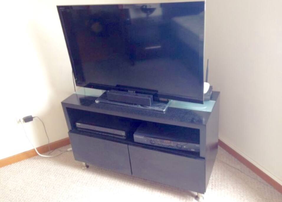 Televisor de ultima tecnologia con cine en casa.