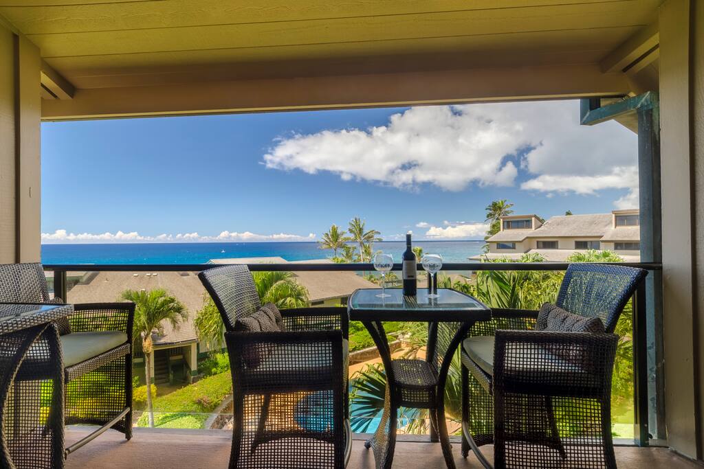 Enjoy a meal on the lanai
