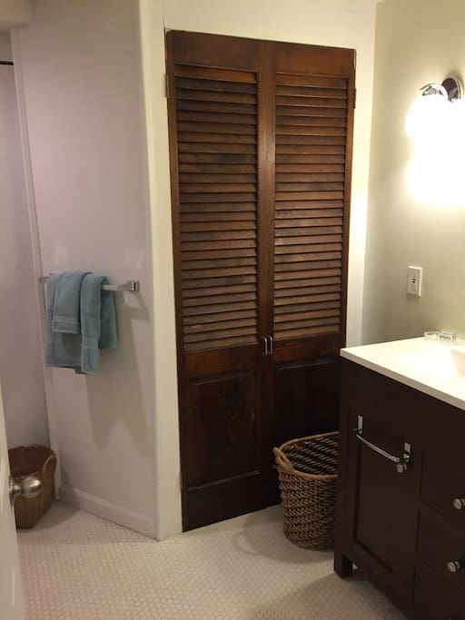 New bathroom vanity and fixtures