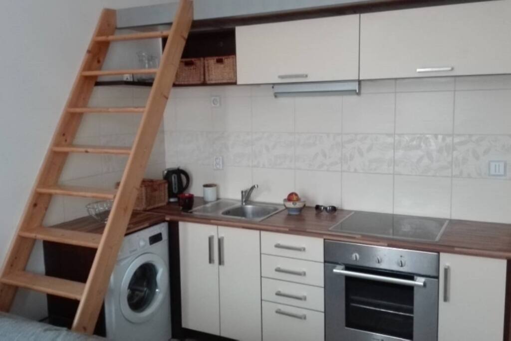 Kitchen with washing machine