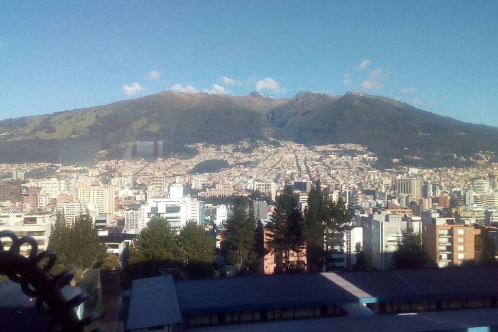 View of the city from the one side of the apartment