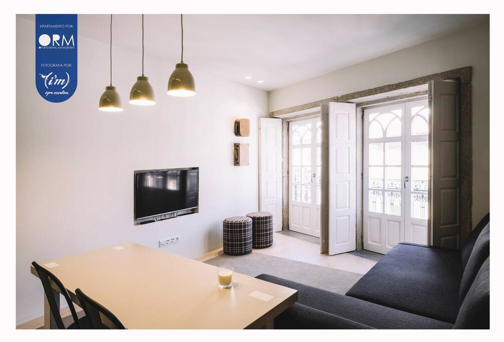 Living Room with double sofa bed + Balcony