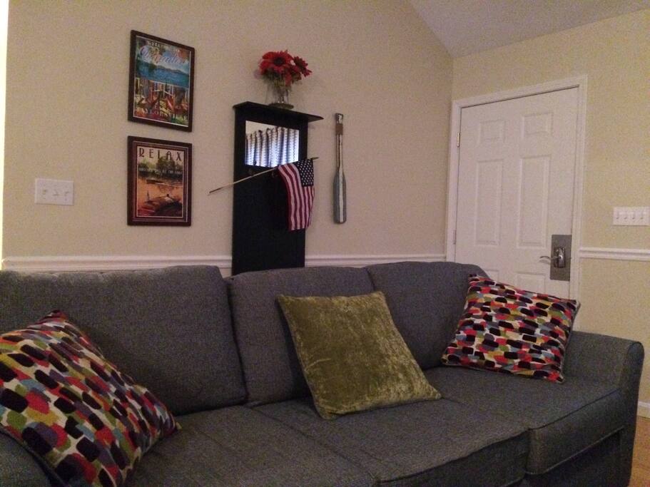 Entry with a handy spot to hang purses, keys, pool bags or jackets.