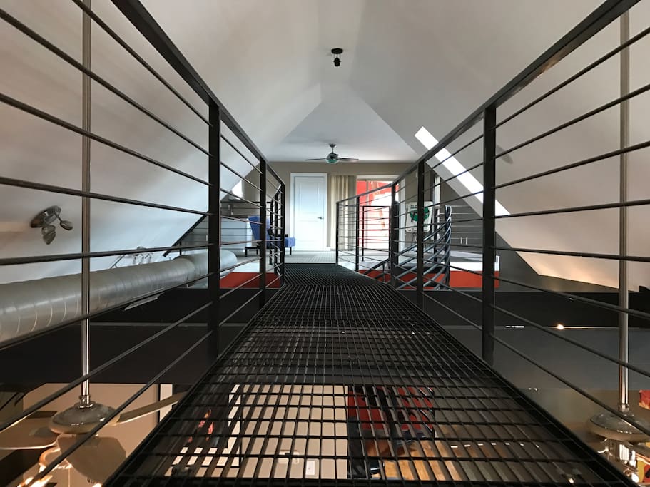 Catwalk from the loft to the balcony
