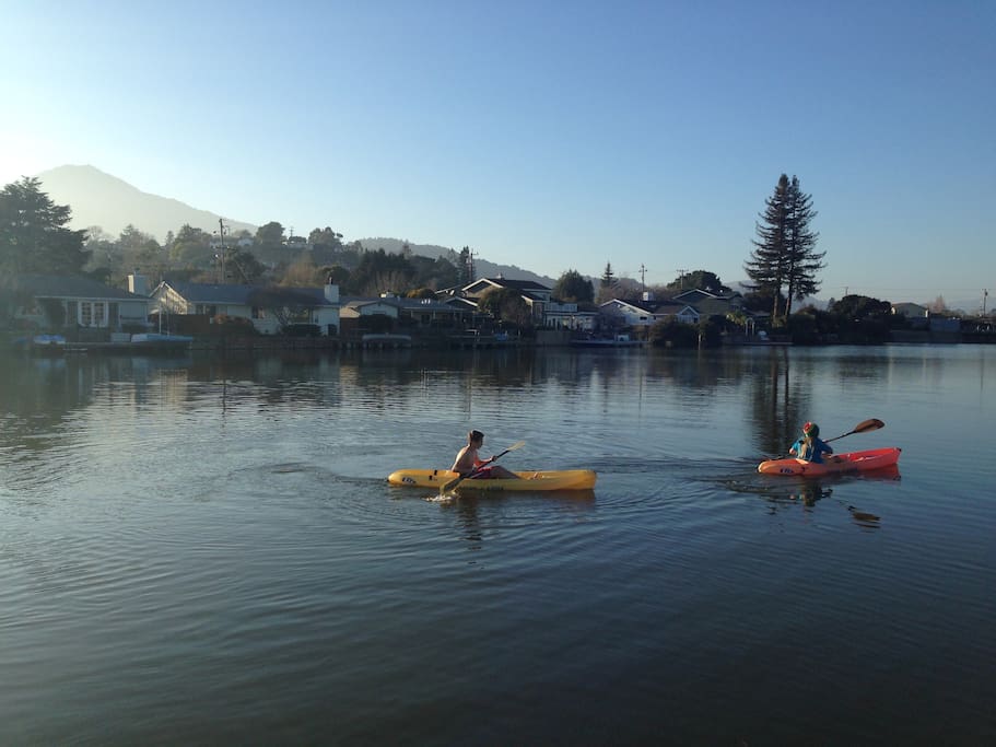 We have 4 sit on top kayaks. Our home is right on the lagoon. You can use kayaks to explore the lagoon.