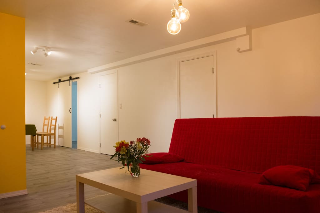 Living room and dining area