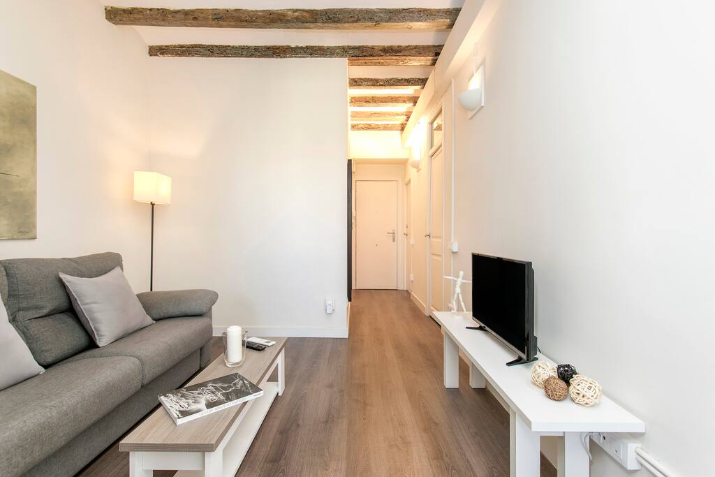 Cozy living room with flat TV