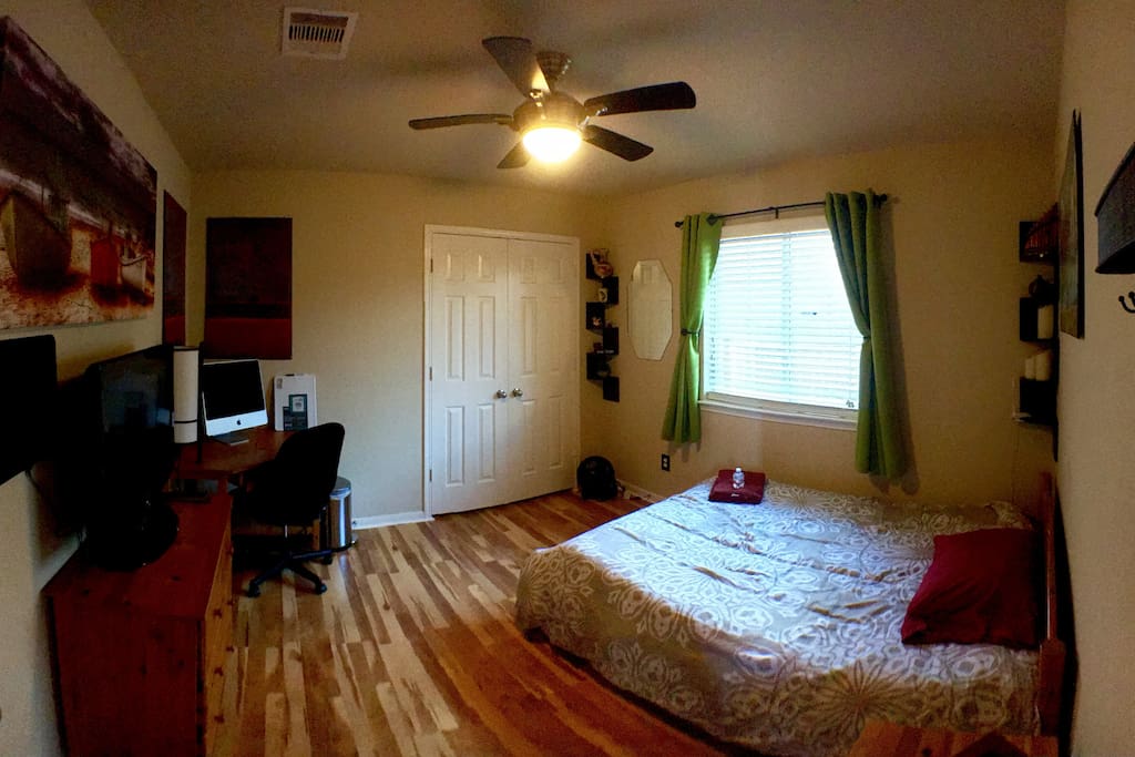 Beautiful cozy Room for rent. View 2. Includes dresser, night stand, desk, and spacious closet