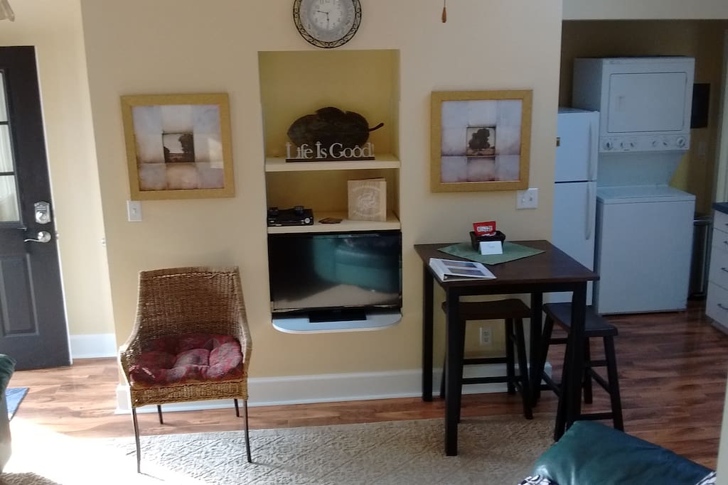 Living Room with vaulted ceiling