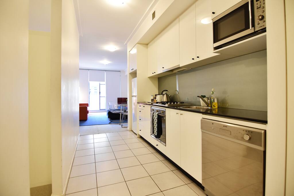 A fully decked & equipped kitchen.