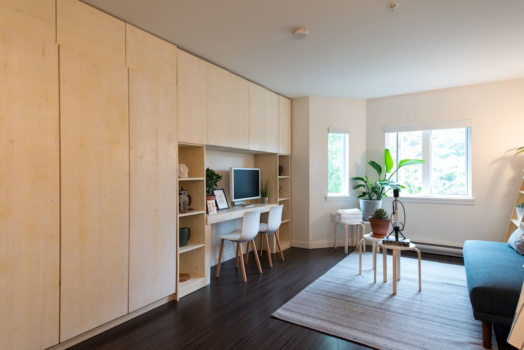 Living area - bed up
