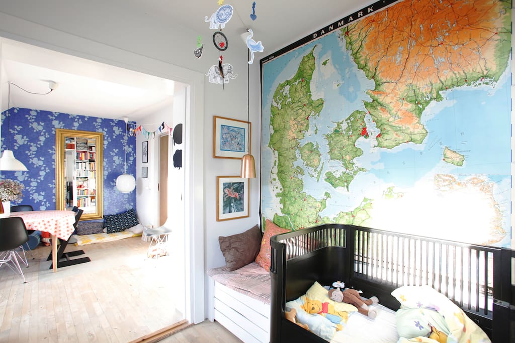 yet another angle of bedroom overlooking livingroom