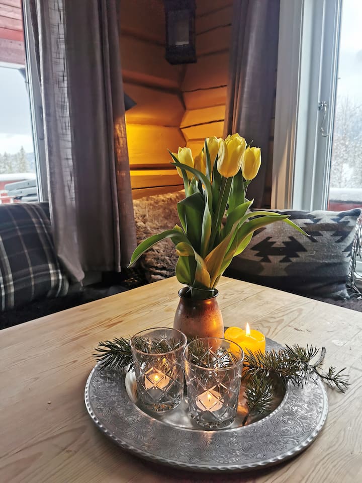 Hot Tub - Panoramic View - Cozy Cabin - Seljord