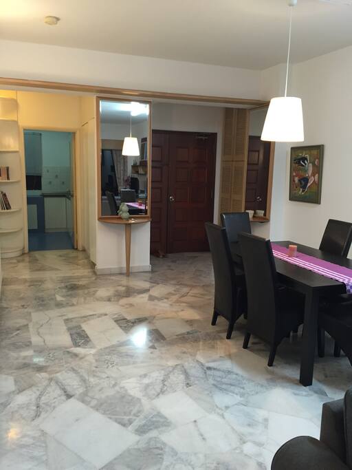 Spacious dining area.