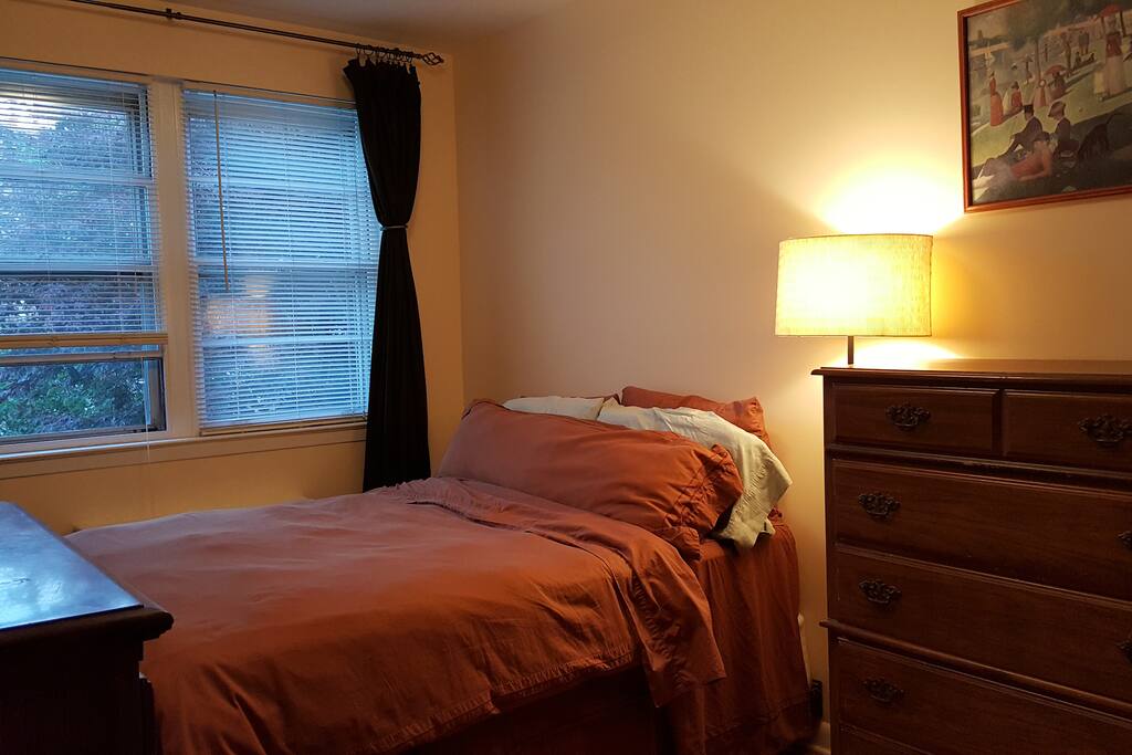 Your private bedroom overlooking the backyard trees