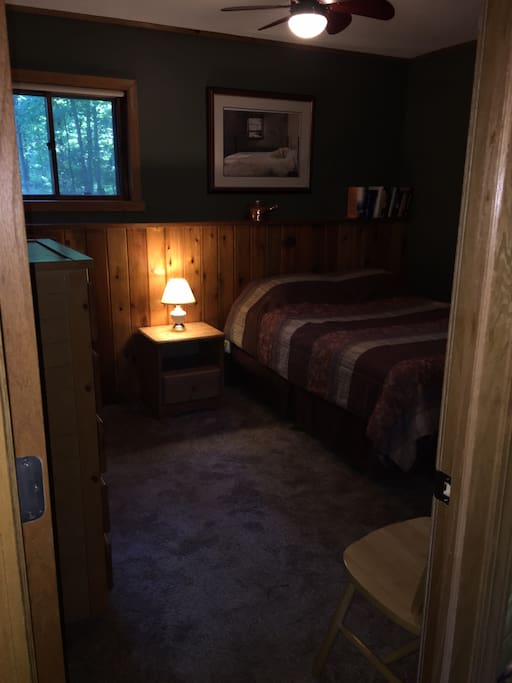 Bedroom # 1 can hold up to two people, we also have a spare mattress that can act as another bed to be used in living room if needed
