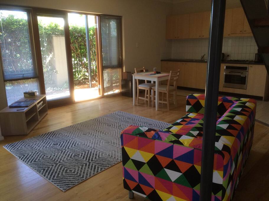 Retro Living Area with courtyard