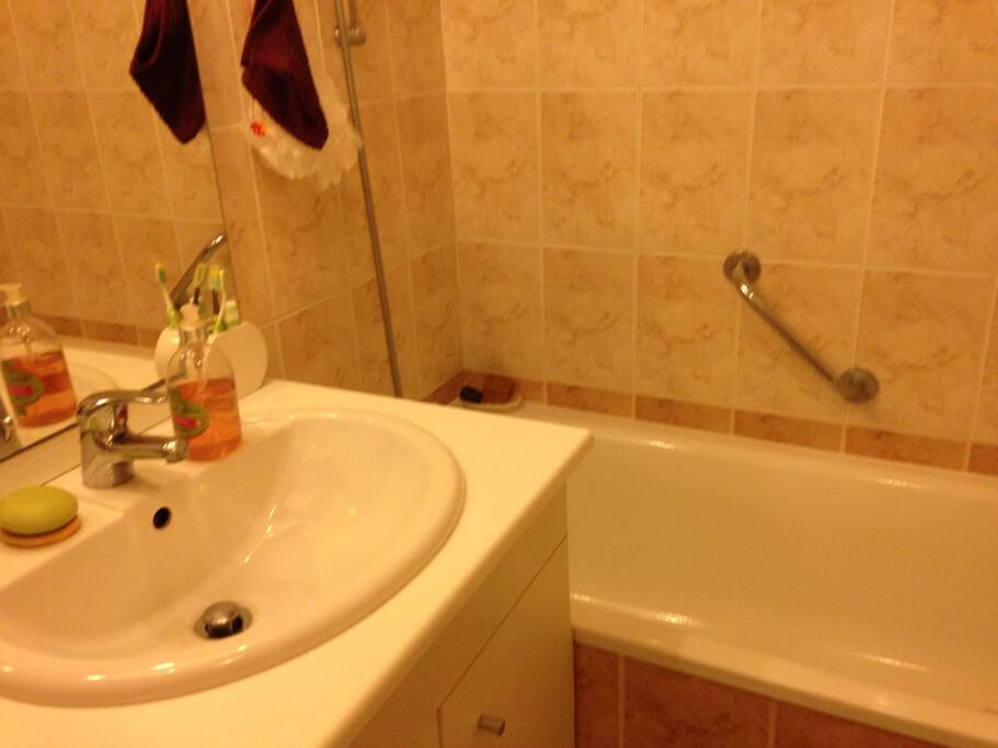Salle bains avec baignoire-douche