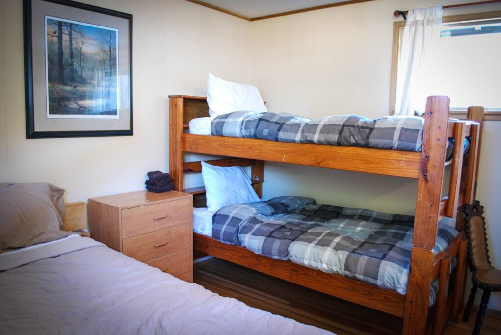Back Bedroom with Queen, Bunks and Ensuite