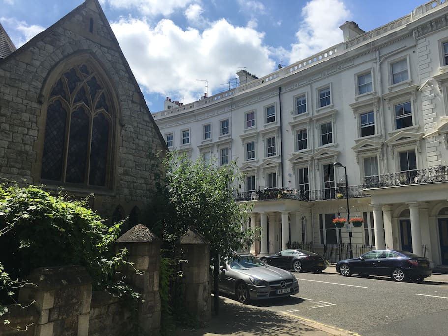 Pretty Crescent looking onto church