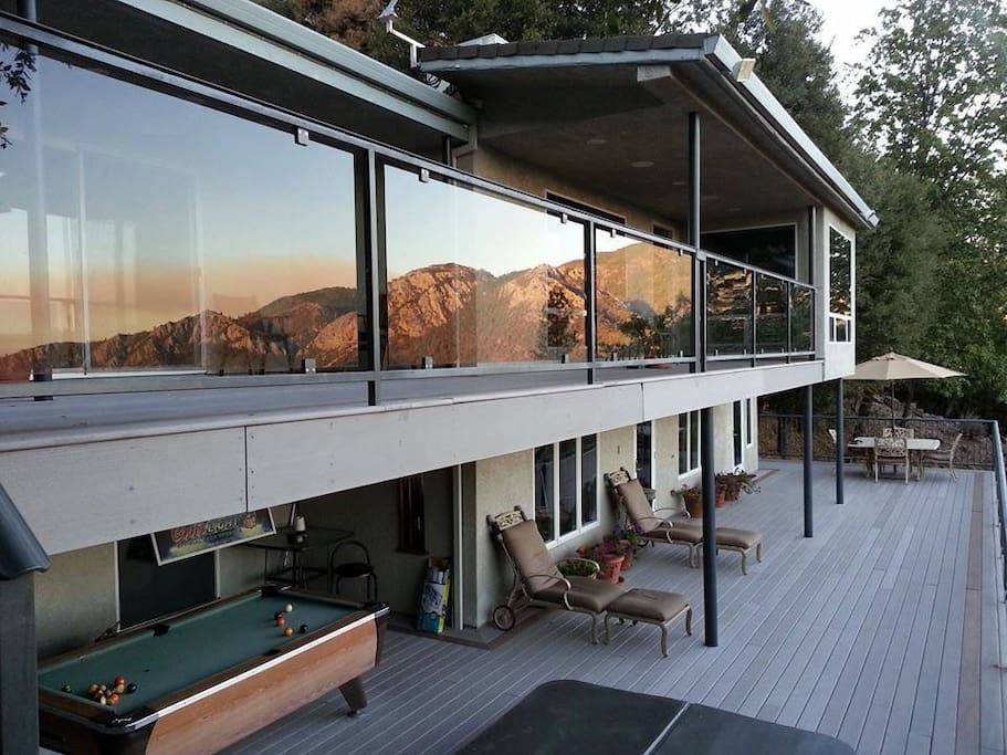 Pool table, spa, lounge chairs, etc.