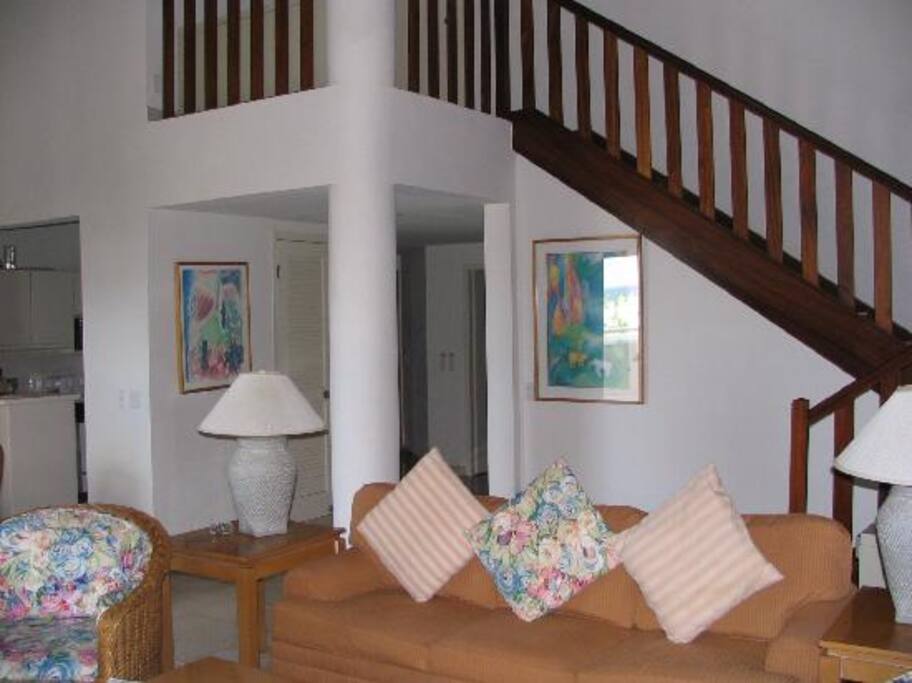 Living room, stairs to master bedroom