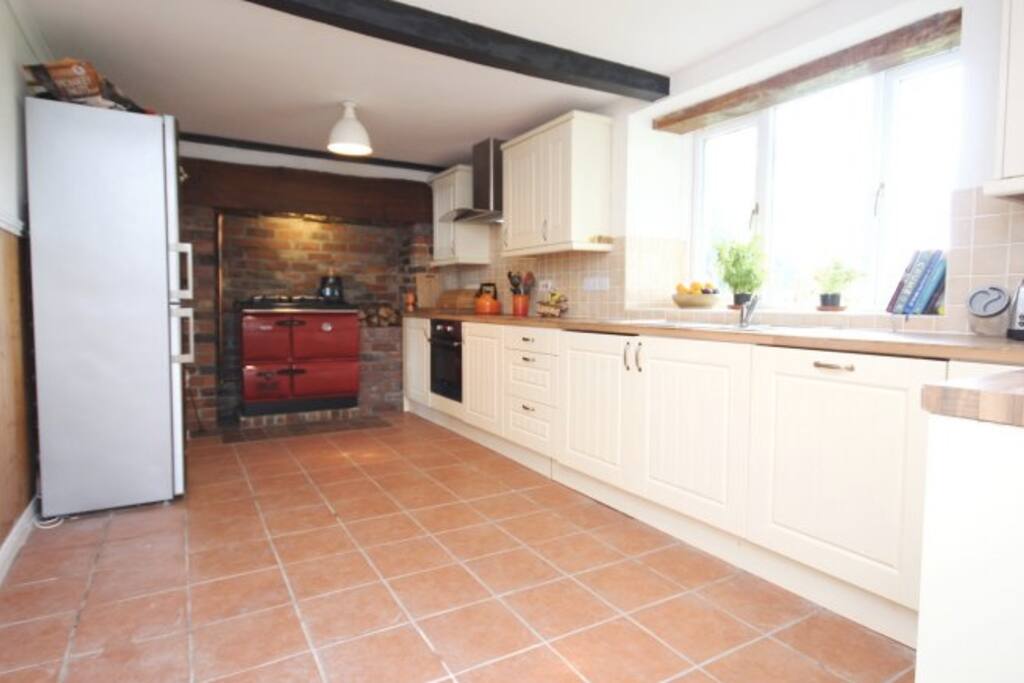 Kitchen with wood-fired Rayburn