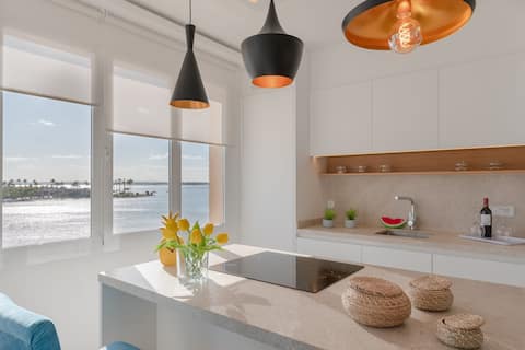 First Line: Modern apartment with great views!