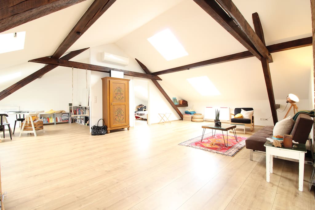 Because of the large windows the apartment overall is very bright