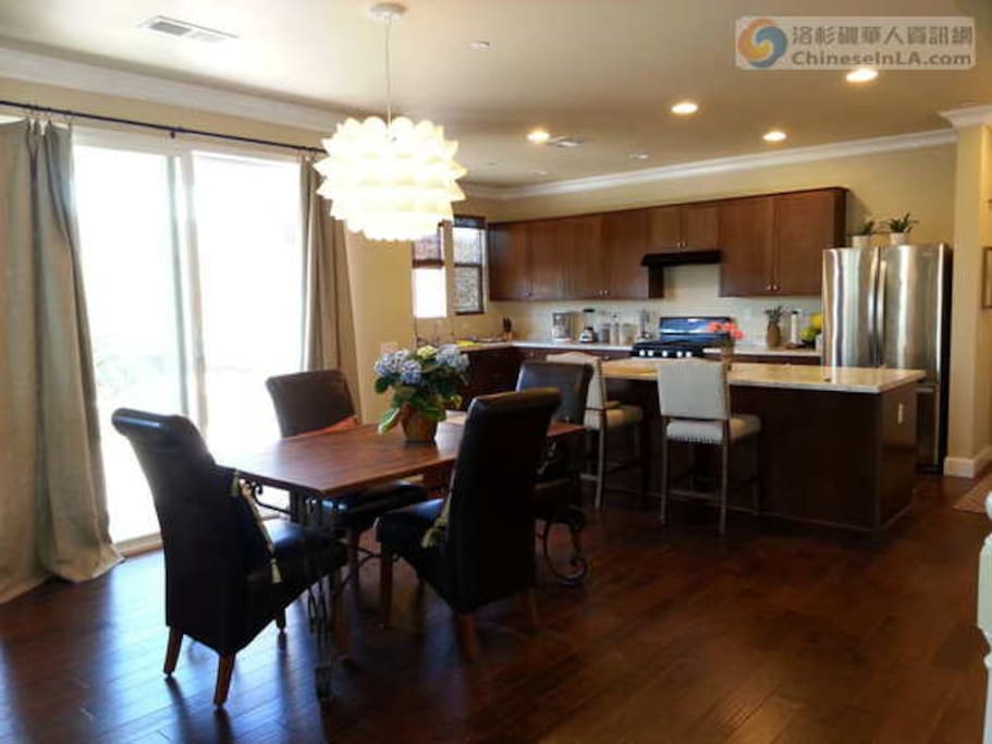 Open Dining and kitchen area