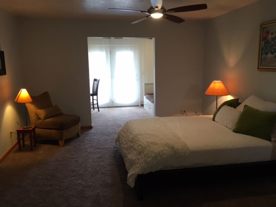 Large bedroom with side room and balcony!