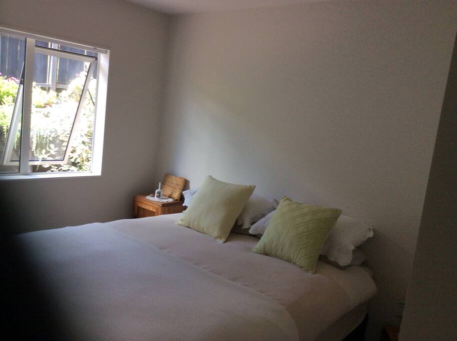 Queen bed with wardrobe
