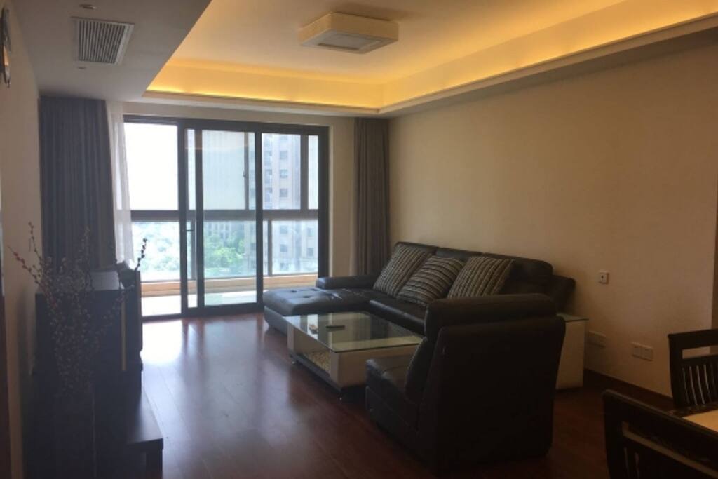 living room with a huge balcony