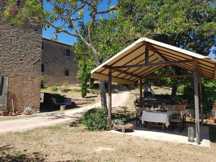 House and gazebo