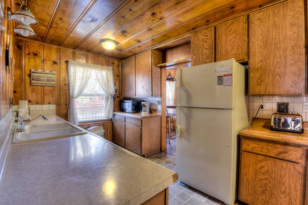 Looking from the kitchen into the dining room