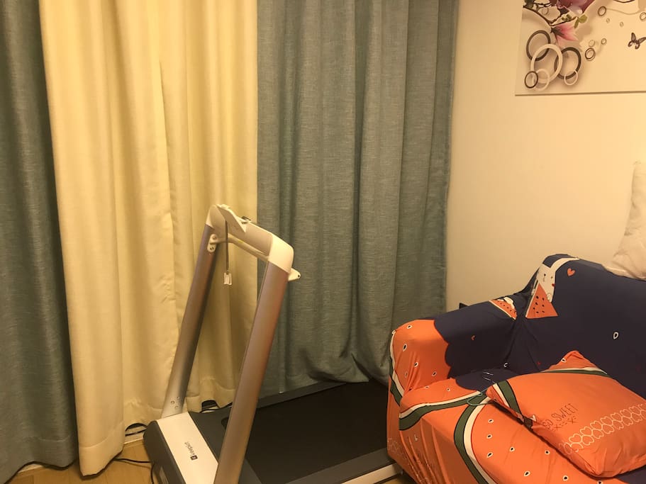 客厅沙发及跑步机