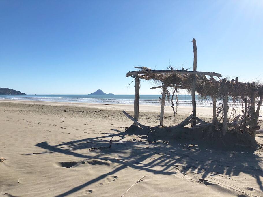 Ōhope Beach with Whale Island in the background