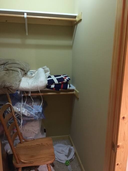 This is the closet, but it will be tightened up or cleaned out for use