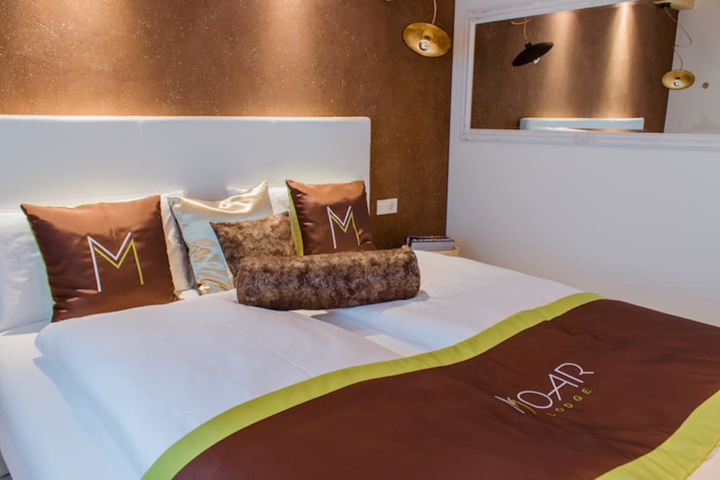 Schlafzimmer mit Boxspringbetten Apartment Lodge David