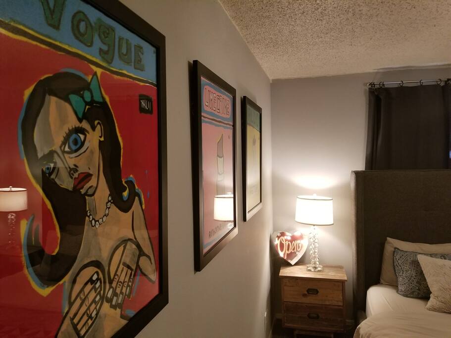 Original art work throughout. These pieces are by Luke Yocum.