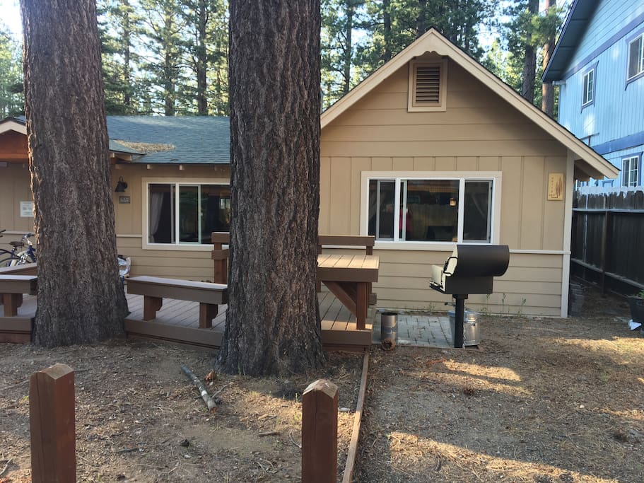 Front of house with deck and BBQ